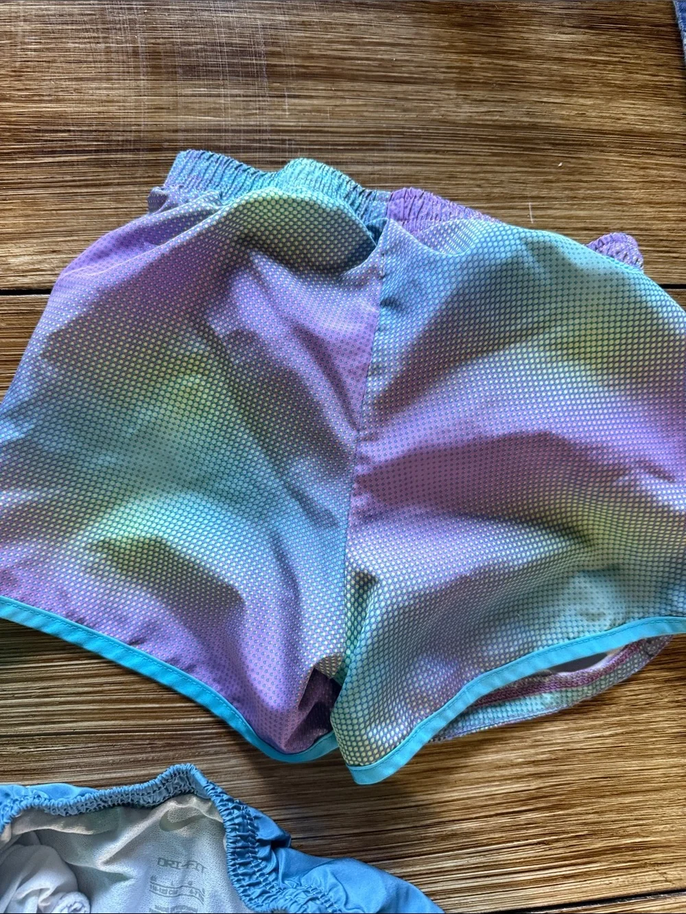 Nike Girls' Purple & Blue Gradient Athletic Shorts Set